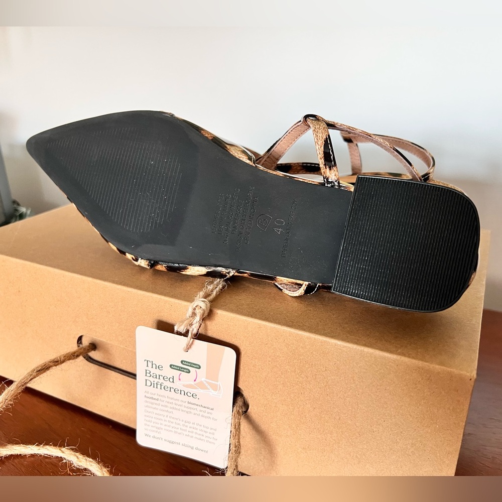 Bared Women’s Patent Leopard Slingback Flats, sz 9 (Eur 40), NEW in box - Picture 8 of 8